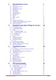 1. Introduction to Java 1 2. Standard types plus Strings & Arrays 16 3 ...