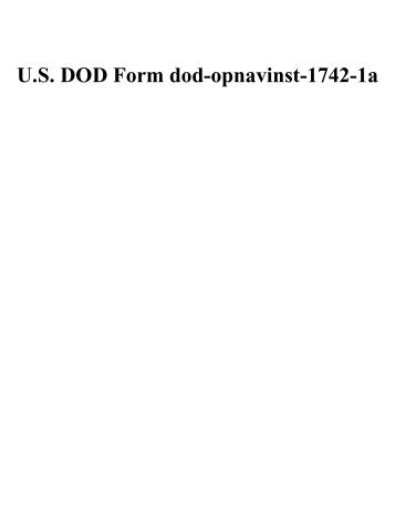 U.S. DOD Form dod-opnavinst-1742-1a