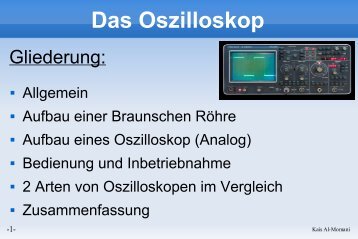 Das Oszilloskop - Projektlabor