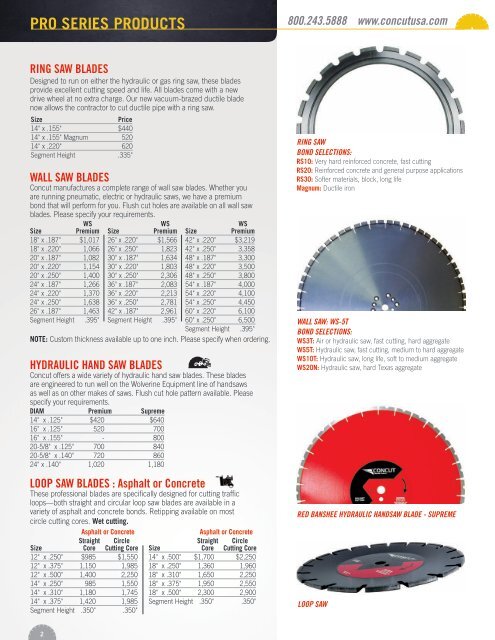 PRODUCT CATALOG - concut inc