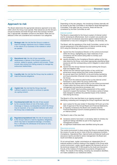 Jupiter Annual Report 2010 - Jupiter Asset Management