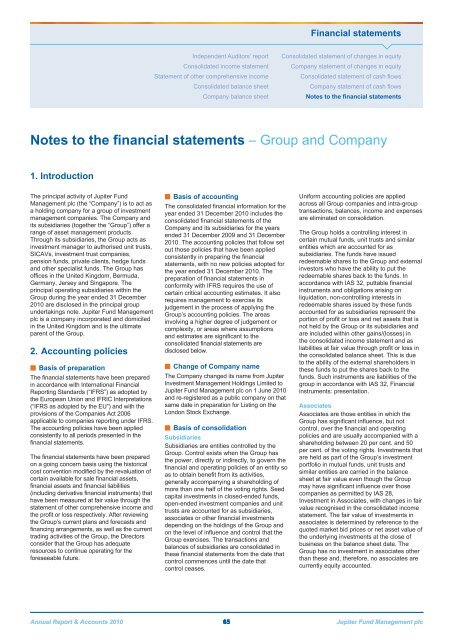 Jupiter Annual Report 2010 - Jupiter Asset Management