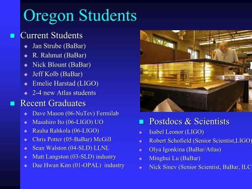 High Energy Physics - University of Oregon