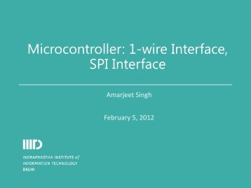 Microcontroller: 1-wire Interface, SPI Interface - IIIT