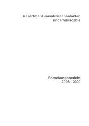 Forschungsbericht 2008 â 2009 Department Sozialwissenschaften ...