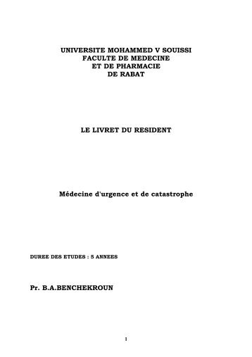 Livret - Faculté de Médecine et de Pharmacie de Rabat