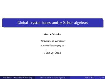 Global crystal bases and q-Schur algebras