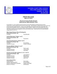 PRESS RELEASE - Fluvanna County Public Schools