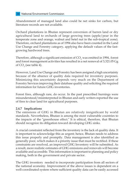 Initial National Communication, under UNFCCC, September 2000