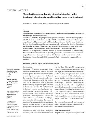 The effectiveness and safety of topical steroids in the treatment of ...