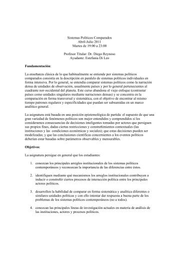 Sistemas Politicos Comparados - Reynoso - UNLAM - Sociedad ...