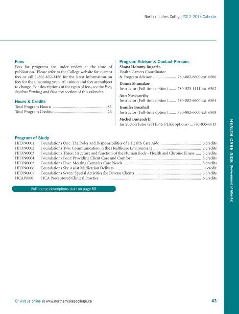 NLC Calendar - Northern Lakes College