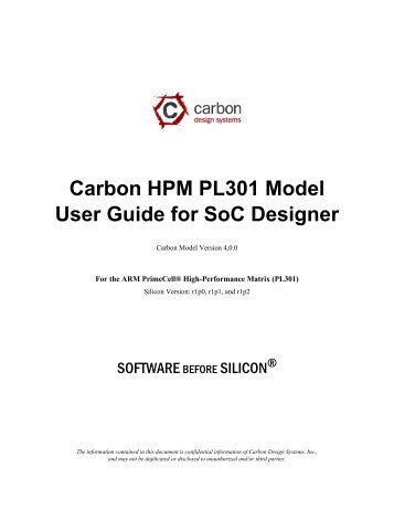 Carbon HPM PL301 Model User Guide for SoC Designer