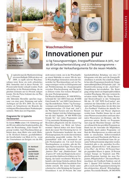 Waschmaschinen: Innovationen pur