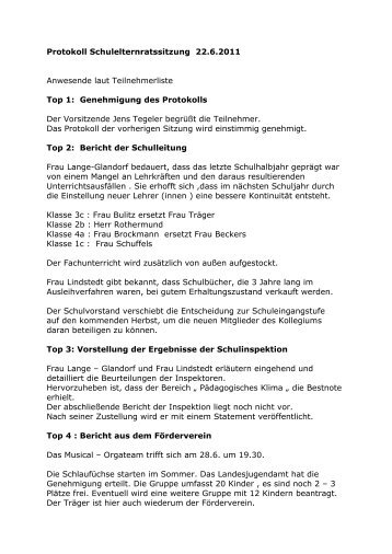 Protokoll der Schulelternratssitzung vom 22.06.2011 - Heilig-Geist ...