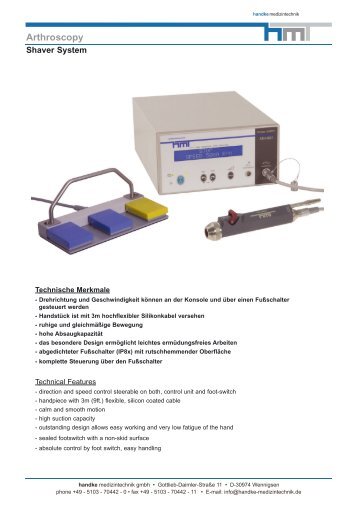 Arthroscopy - Handke Medizintechnik