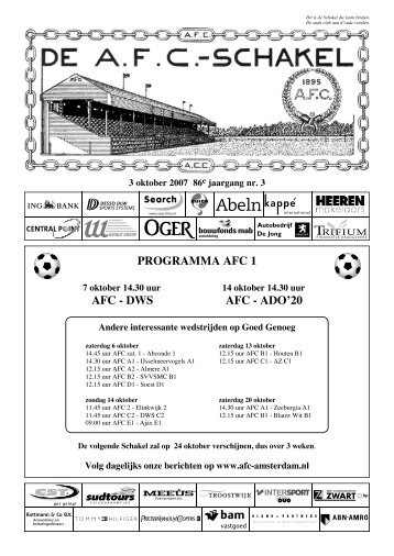 3 oktober 2007 86e jaargang nummer 3 - AFC, Amsterdam