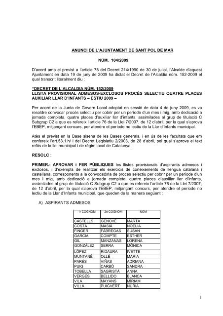 104-2009 LLISTA PROV ADM-EXC 4 places llar estiu.pdf