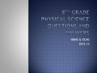 8th Grade Physical Science Questions and Answers