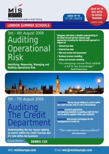 Auditing The Credit Department Auditing Operational ... - MIS Training