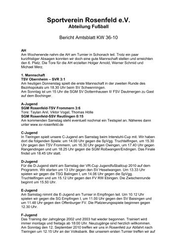 Sportverein Rosenfeld e - SV Rosenfeld