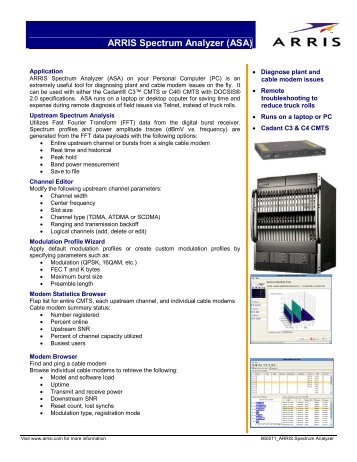 ARRIS Spectrum Analyzer (ASA) - HFC Technics