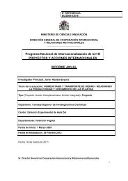Programa Nacional de InternacionalizaciÃ³n de la I+D PROYECTOS ...