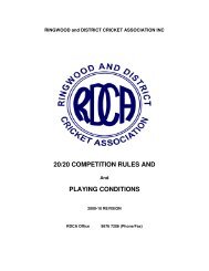 20/20 COMPETITION RULES AND PLAYING CONDITIONS - rdca.com