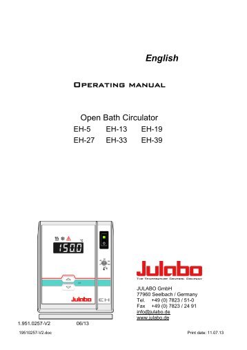 Operating manual EH-5 - Julabo