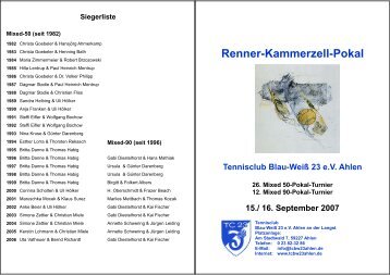 Renner-Kammerzell-Pokal - Tennisclub BW 23 Ahlen