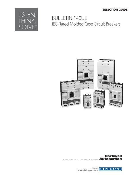 140UE Molded Case Circuit Breakers / Selection Guide - Klinkmann.