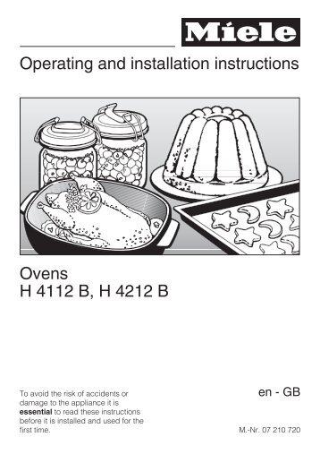 Operating and installation instructions Ovens H 4112 B, H 4212 B