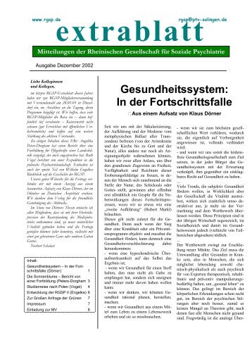 Gesundheitssystem: In der Fortschrittsfalle - bei der RGSP