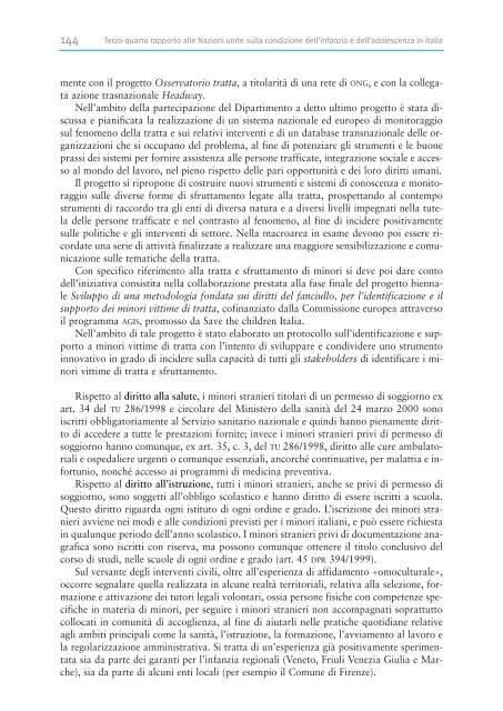 Terzo - Quarto Rapporto Governativo - Minori.it