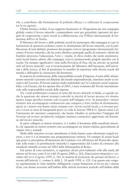 Terzo - Quarto Rapporto Governativo - Minori.it