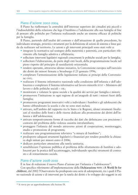 Terzo - Quarto Rapporto Governativo - Minori.it