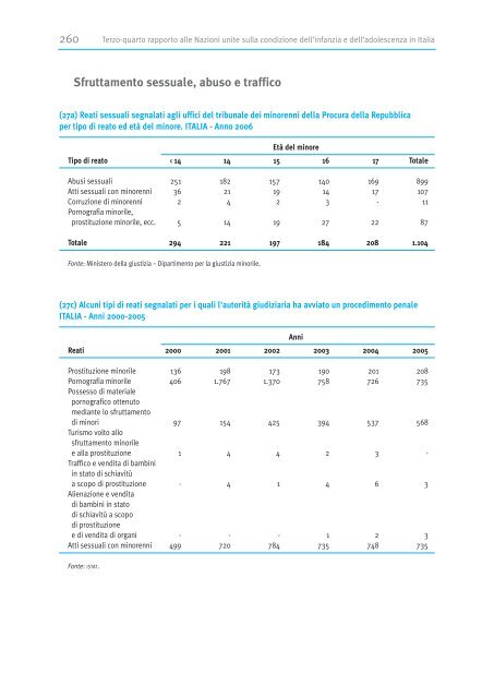 Terzo - Quarto Rapporto Governativo - Minori.it