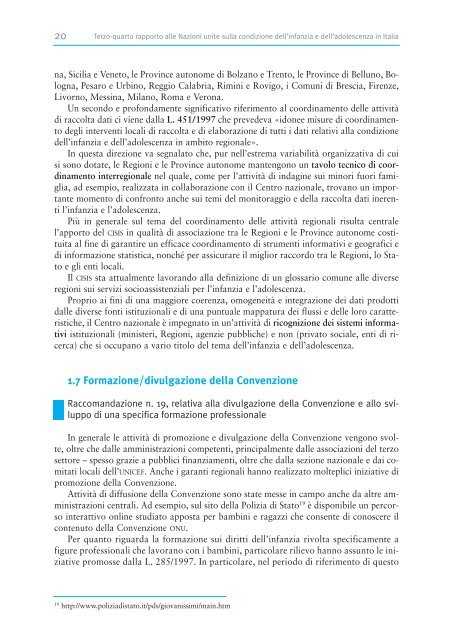 Terzo - Quarto Rapporto Governativo - Minori.it