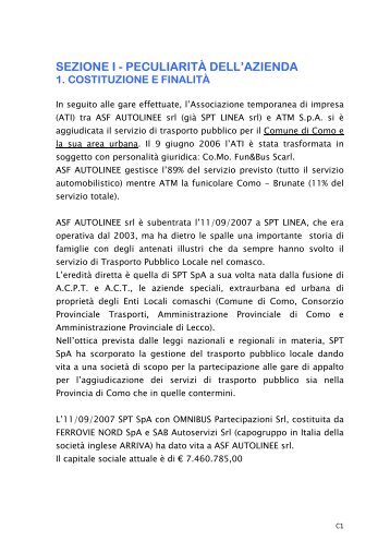 CARTA DELLA MOBILITA' SPT 2001 - SPT Linea S.r.l.