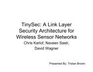 TinySec: A Link Layer Security Architecture for Wireless Sensor ...