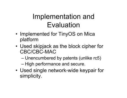 TinySec: A Link Layer Security Architecture for Wireless Sensor ...