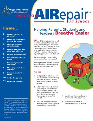 Indoor AIRepair at School newsletter - Allergy & Asthma Network