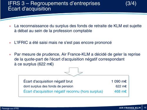 PrÃ©sentation du passage aux normes IFRS - Air France-KLM Finance