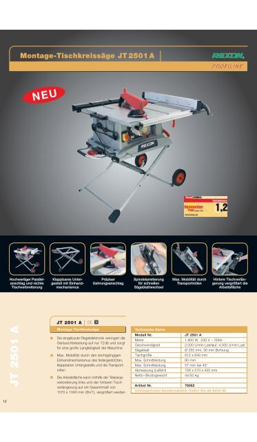 POWER TOOLS - Rexon Europe GmbH