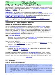  Tag - HTML 5 Reference for Web Designers