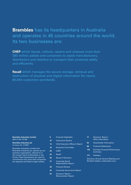 Brambles 2006 Annual Report - Alle jaarverslagen