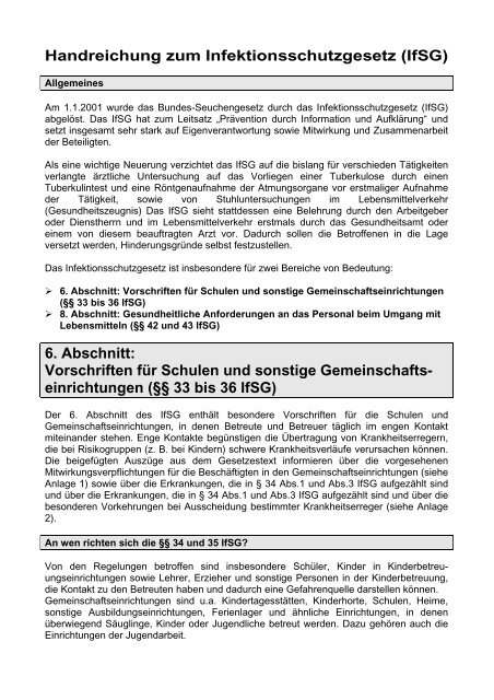 Handreichung zum Infektionsschutzgesetz - Rhein-Neckar-Kreis