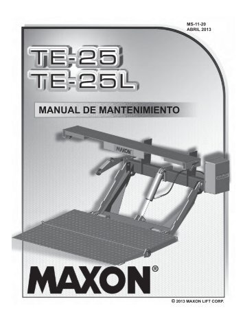 MANUAL DE MANTENIMIENTO - Maxon