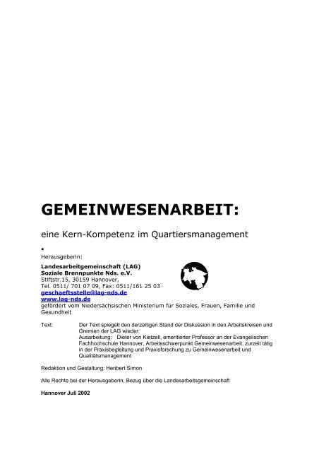 GEMEINWESENARBEIT: - Landesarbeitsgemeinschaft Soziale ...