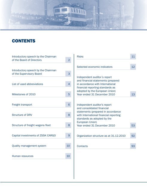 AnnuAl report 2010 - ZSSK Cargo